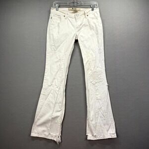 Gap Original Flare Leg Jeans Womens 33x30* White Denim Pants Low Rise Distressed